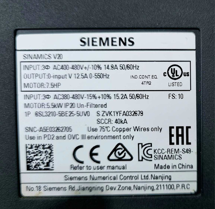 V20 5.5KW
