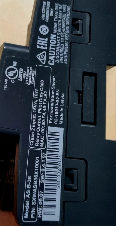 ماژول عملگر SpaceLogic AS-B – SXWASB36X10001