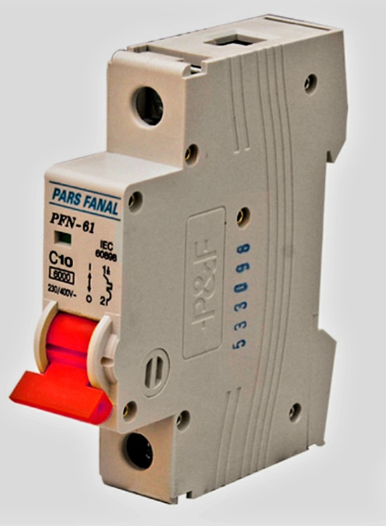 فیوز مینیاتوری تکفاز پارس فانال ۱۰ آمپر